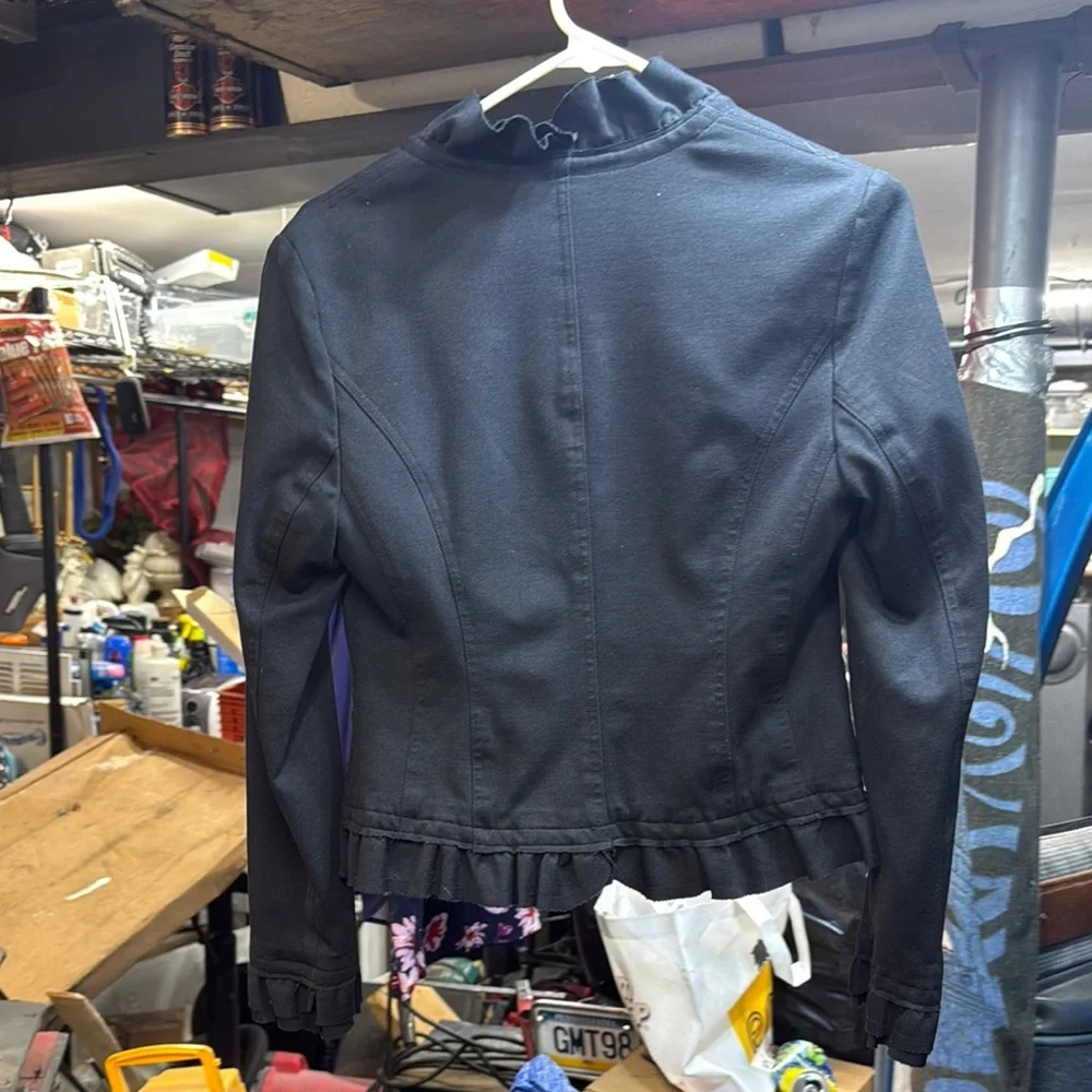 INC Black Ruffled Jacket - Picture 3 of 4